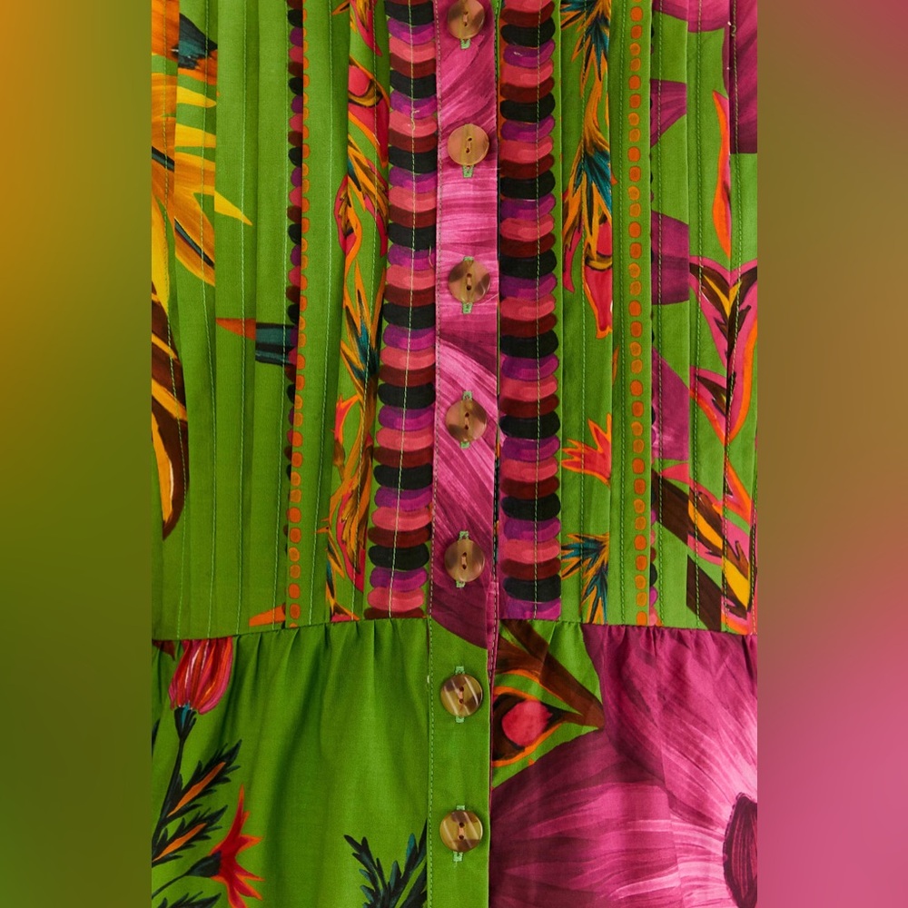 FARM Rio Green and Purple Floral Maxi Dress - Picture 5 of 6